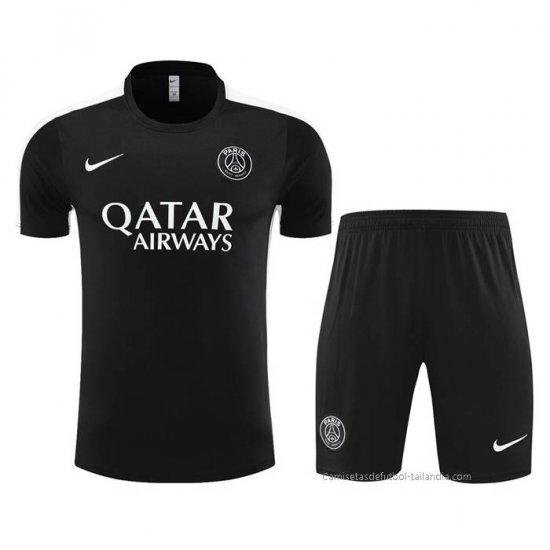 Chandal del Paris Saint-Germain Manga Corta 2023-2024 Negro - Pantalon Corto - Haga un click en la imagen para cerrar
