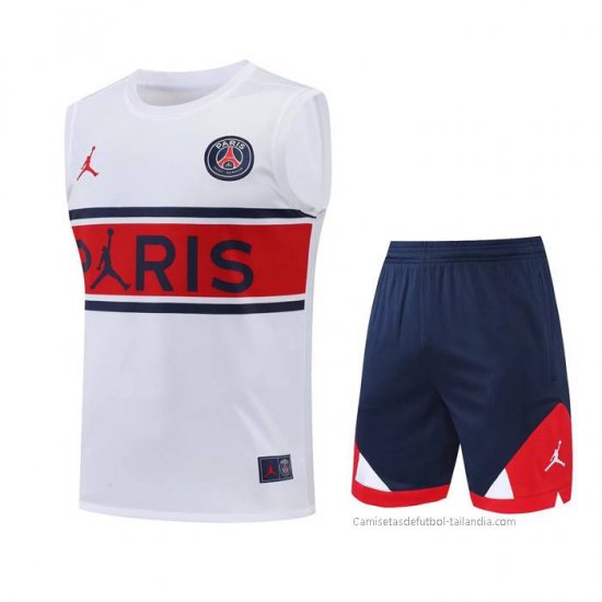 Chandal del Paris Saint-Germain Sin Mangas 2022-2023 Blanco y Rojo - Haga un click en la imagen para cerrar