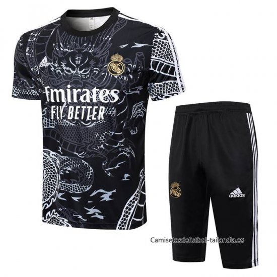 Chandal del Real Madrid Dragon Manga Corta 2024-2025 Negro - Pantalon Corto - Haga un click en la imagen para cerrar