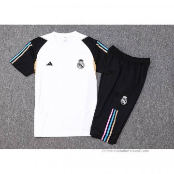 Chandal del Real Madrid Manga Corta 2023-2024 Blanco - Pantalon Corto