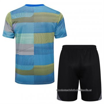 Chandal del Real Madrid Manga Corta 2025-2026 Azul Verde - Pantalon Corto