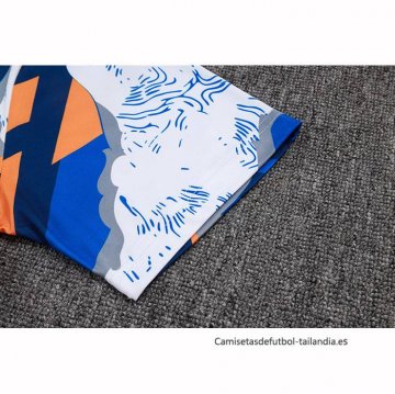 Chandal del Real Madrid Manga Corta 2025-2026 Blanco Azul - Pantalon Corto