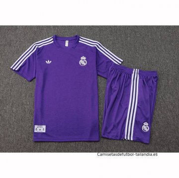Chandal del Real Madrid Manga Corta 2025-2026 Purpura - Pantalon Corto