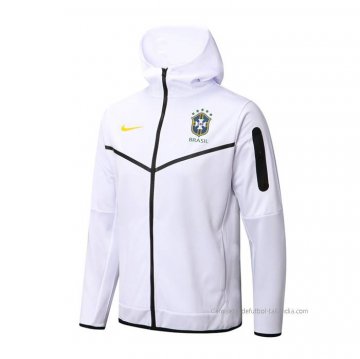 Chaqueta con Capucha del Brasil 2022-2023 Blanco Chaqueta con Capucha del Brasil 2022-2023 Blanco