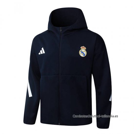 Chaqueta con Capucha del Real Madrid 2025-2026 Negro - Haga un click en la imagen para cerrar