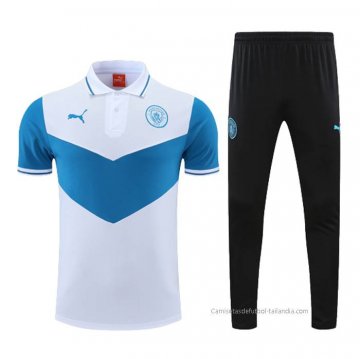 Conjunto Polo del Manchester City 2022-2023 Azul y Blanco Conjunto Polo del Manchester City 2022-2023 Azul y Blanco