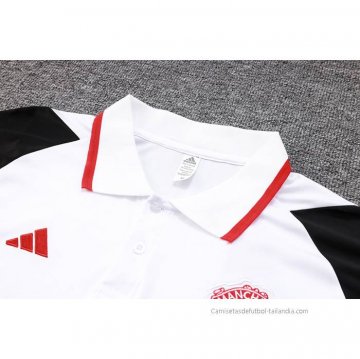 Conjunto Polo del Manchester United 2023-2024 Blanco