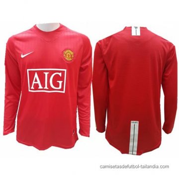 1ª Camiseta Manchester United Manga Larga Retro 2008 1ª Camiseta Manchester United Manga Larga Retro 2008