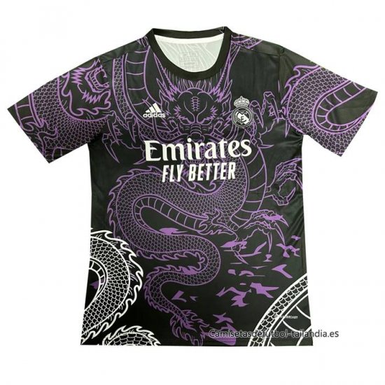 Tailandia Camiseta Real Madrid Dragon 2024-2025 Negro Purpura - Haga un click en la imagen para cerrar