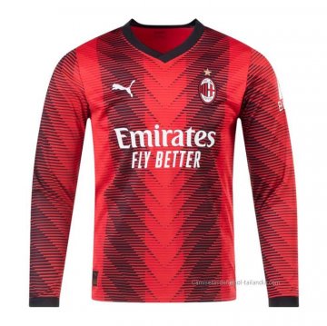 1ª Camiseta AC Milan Manga Larga 2023-2024