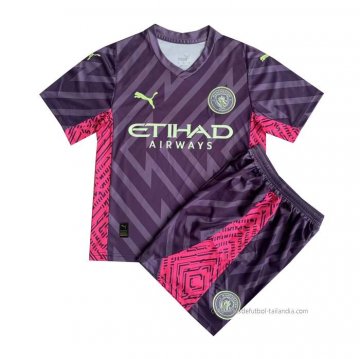 Camiseta Manchester City Portero Nino 2023-2024 Purpura Camiseta Manchester City Portero Nino 2023-2024 Purpura