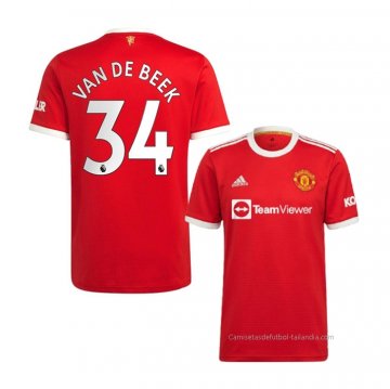1ª Camiseta Manchester United Jugador Van De Beek 2021-2022 1ª Camiseta Manchester United Jugador Van De Beek 2021-2022