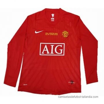 1ª Camiseta Manchester United Manga Larga Retro 2007-2008 1ª Camiseta Manchester United Manga Larga Retro 2007-2008