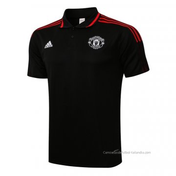 Camiseta Polo del Manchester United 2021-2022 Negro y Rojo Camiseta Polo del Manchester United 2021-2022 Negro y Rojo