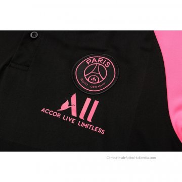 Camiseta Polo del Paris Saint-Germain 2021-2022 Negro y Rosa