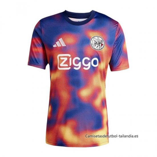 Camiseta Pre Partido del Ajax 2025-2026 Azul Naranja - Haga un click en la imagen para cerrar