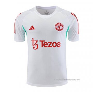 Camiseta de Entrenamiento Manchester United 2023-2024 Blanco Camiseta de Entrenamiento Manchester United 2023-2024 Blanco