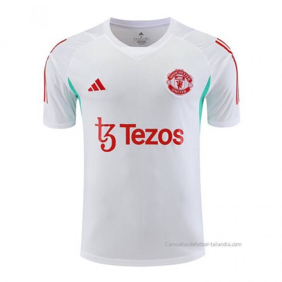 Camiseta de Entrenamiento Manchester United 2023-2024 Blanco - Haga un click en la imagen para cerrar