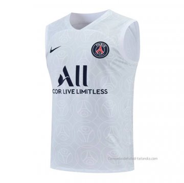 Camiseta de Entrenamiento Paris Saint-Germain Sin Mangas 2022-2023 Blanco Camiseta de Entrenamiento Paris Saint-Germain Sin Mangas 2022-2023 Blanco