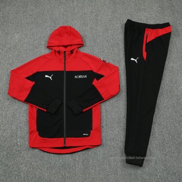 Chandal con Capucha del AC Milan 2021 Rojo