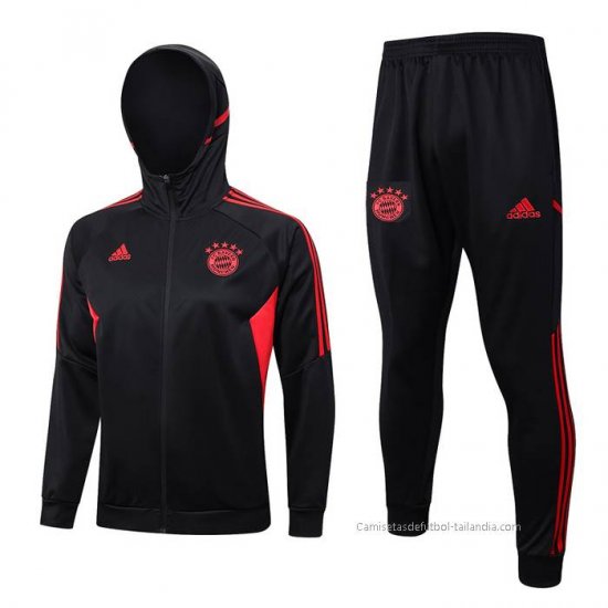 Chandal con Capucha del Bayern Munich 2023-2024 Negro - Haga un click en la imagen para cerrar