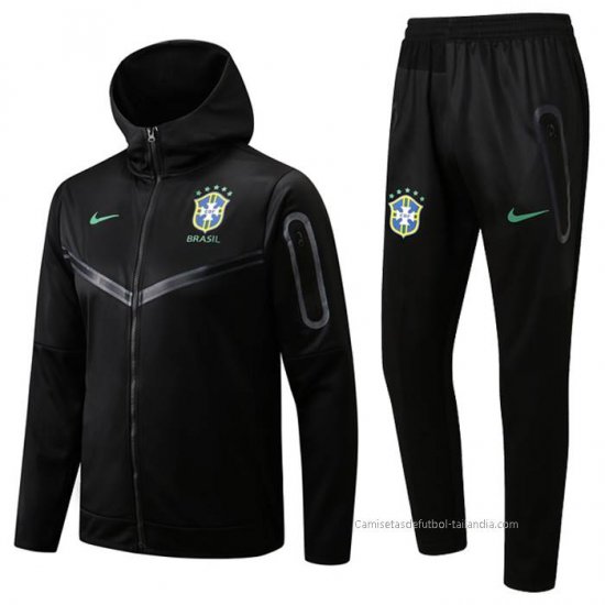 Chandal con Capucha del Brasil 2022-2023 Negro - Haga un click en la imagen para cerrar