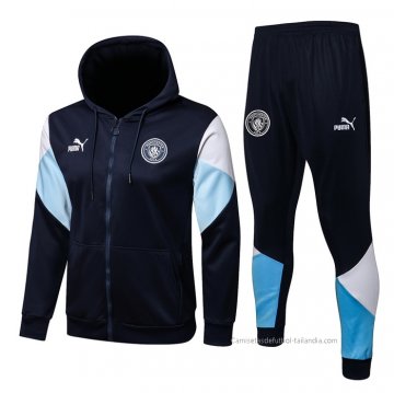 Chandal con Capucha del Manchester City 2021-2022 Azul Chandal con Capucha del Manchester City 2021-2022 Azul