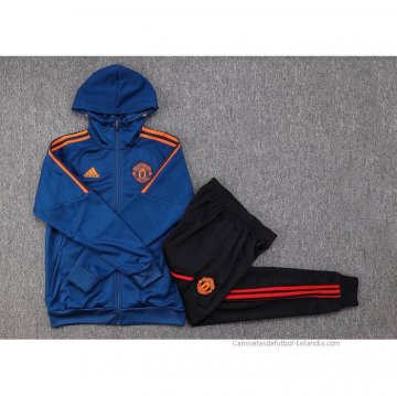 Chandal con Capucha del Manchester United 2023-2024 Azul