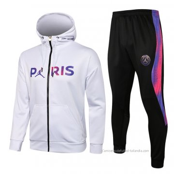 Chandal con Capucha del Paris Saint-Germain 2021-2022 Blanco Chandal con Capucha del Paris Saint-Germain 2021-2022 Blanco