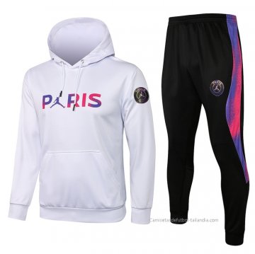 Chandal con Capucha del Paris Saint-Germain Jordan 2021-2022 Blanco Chandal con Capucha del Paris Saint-Germain Jordan 2021-2022 Blanco