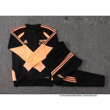 Chandal de Chaqueta del Arsenal Nino 2026-2027 Negro Naranja