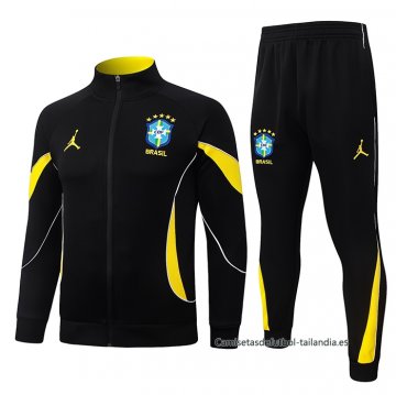 Chandal de Chaqueta del Brasil 2026-2027 Negro Amarillo Chandal de Chaqueta del Brasil 2026-2027 Negro Amarillo
