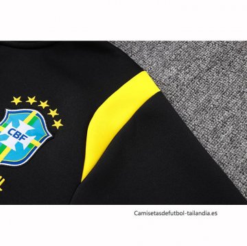 Chandal de Chaqueta del Brasil Nino 2026-2027 Negro Amarillo