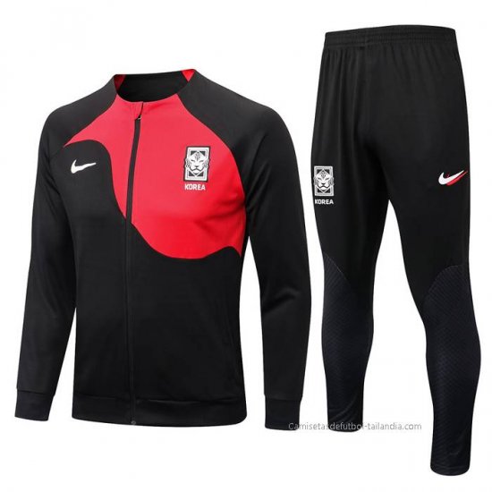 Chandal de Chaqueta del Corea del Sur 2022-2023 Negro y Rojo - Haga un click en la imagen para cerrar