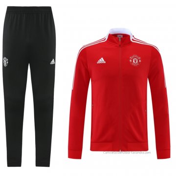 Chandal de Chaqueta del Manchester United 2021-2022 Rojo Chandal de Chaqueta del Manchester United 2021-2022 Rojo