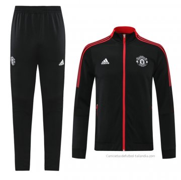 Chandal de Chaqueta del Manchester United 2021-2022 Negro