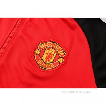 Chandal de Chaqueta del Manchester United 2021-2022 Rojo y Negro