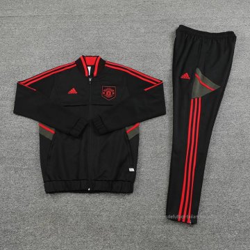 Chandal de Chaqueta del Manchester United 2022-2023 Negro y Rojo