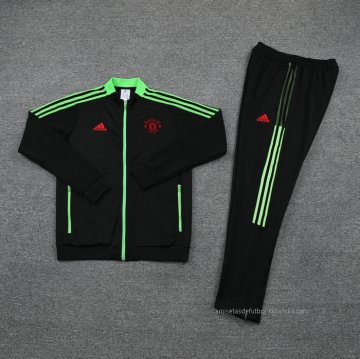 Chandal de Chaqueta del Manchester United Nino 2021-2022 Negro