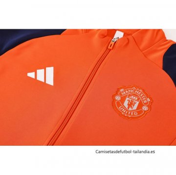 Chandal de Chaqueta del Manchester United Nino 2024-2025 Naranja
