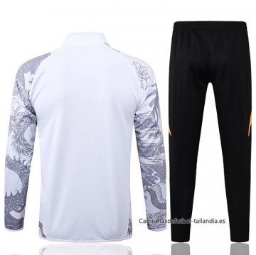 Chandal de Chaqueta del Real Madrid Dragon Nino 2024-2025 Blanco