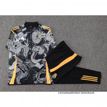 Chandal de Chaqueta del Real Madrid Dragon Nino 2024-2025 Negro