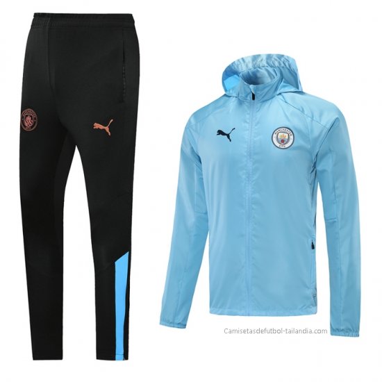 Chandal de Rompevientos del Manchester City 2021 Azul - Haga un click en la imagen para cerrar