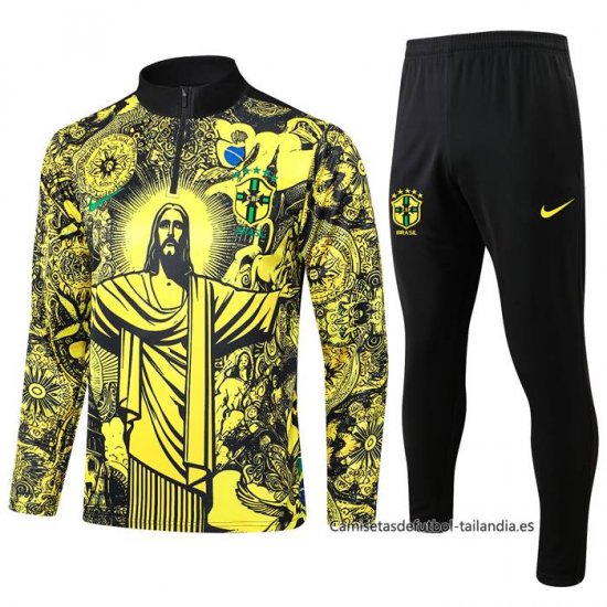 Chandal de Sudadera del Brasil Jesus Nino 2024-2025 Amarillo - Haga un click en la imagen para cerrar