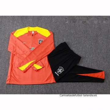 Chandal de Sudadera del Brasil Nino 2025-2026 Naranja
