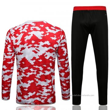 Chandal de Sudadera del Manchester United 2021 Rojo y Blanco