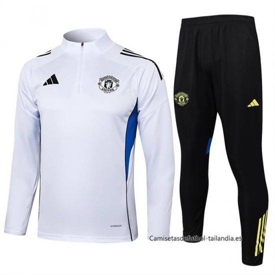 Chandal de Sudadera del Manchester United 2025-2026 Blanco - Haga un click en la imagen para cerrar