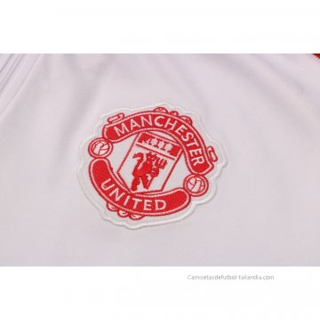 Chandal de Sudadera del Manchester United Nino 2021-2022 Blanco