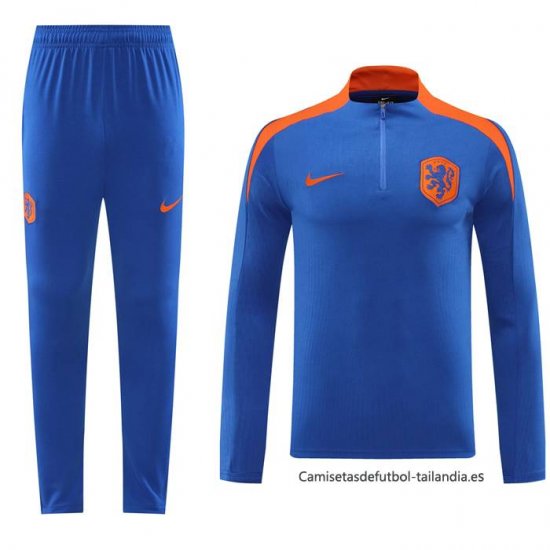Chandal de Sudadera del Paises Bajos 2024-2025 Azul - Haga un click en la imagen para cerrar