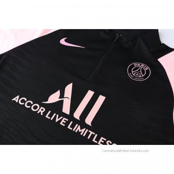 Chandal de Sudadera del Paris Saint-Germain 2021-2022 Negro y Rosa